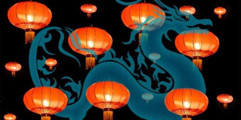Leyenda del nuevo año chino del dragón Nian