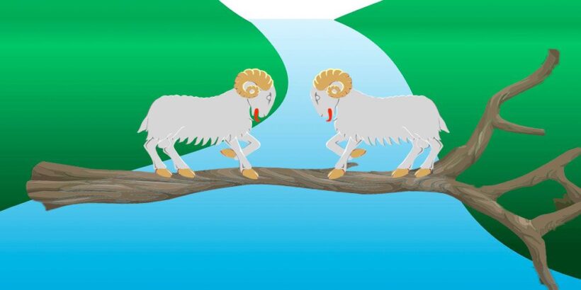 Las dos cabras, una fábula de Esopo sobre la terquedad