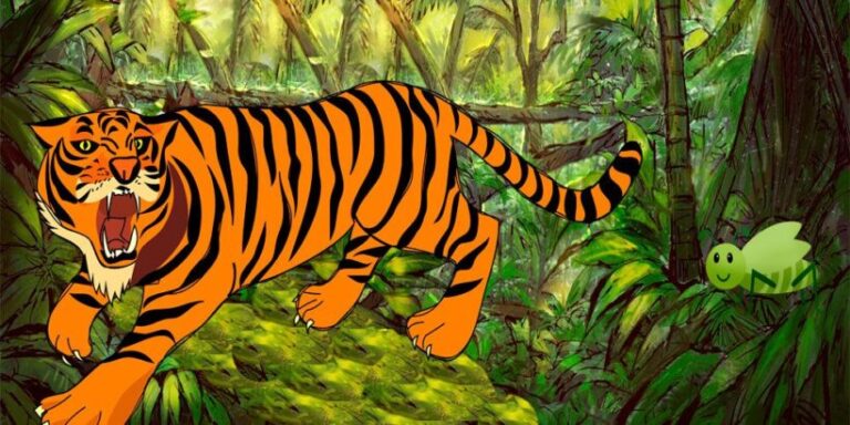 Una fábula infantil sobre la prepotencia y la humildad: El tigre y el saltamontes