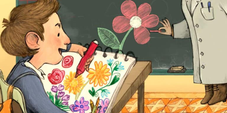 Cuento para niños y mayores sobre la imaginación: La flor roja con tallo verde