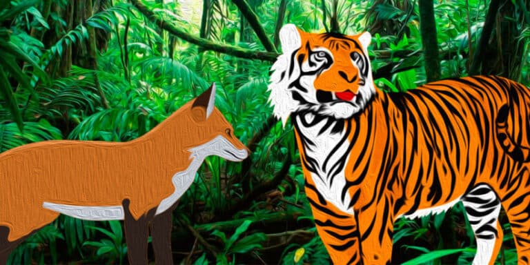 El zorro que se aprovechó del poder del tigre, fábula china