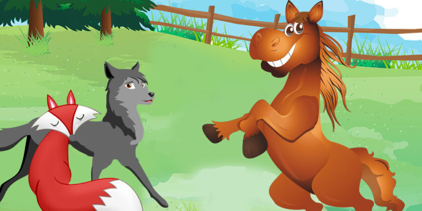 La zorra, el lobo y el caballo. Fábula para niños de La Fontaine