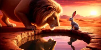 El león y la astuta liebre, una fábula de la India
