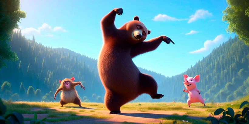 El oso, la mona y el cerdo, de Iriarte