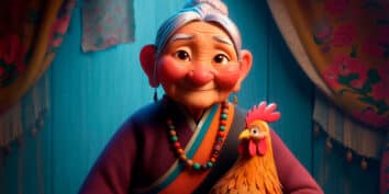La viejecita y la gallina, un cuento tibetano