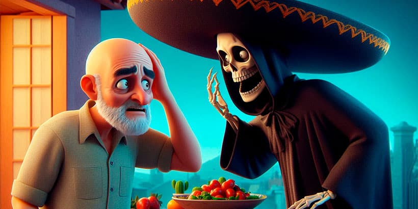 'La muerte y el pelón', un cuento sobre el destino