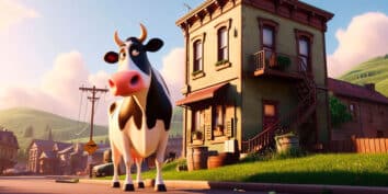 Una vaca y un edificio, un cuento para niños