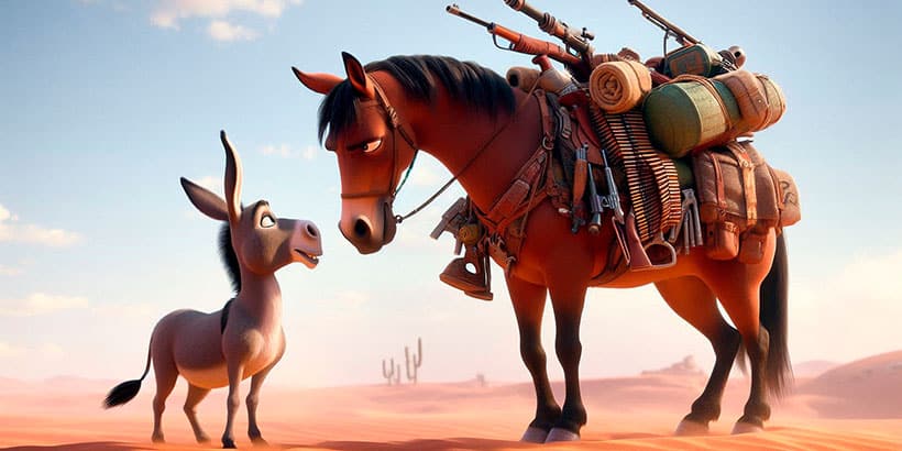 El caballo y el asno, una fábula de Arcipreste de Hita