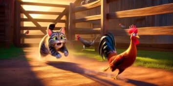 El gato y el gallo, una fábula de Esopo