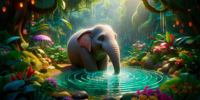El elefante y la lluvia, una leyenda africana