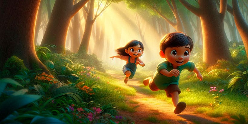 Jugaremos en el bosque, un juego de ronda para niños