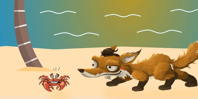 La zorra y el cangrejo, una fábula corta de Esopo