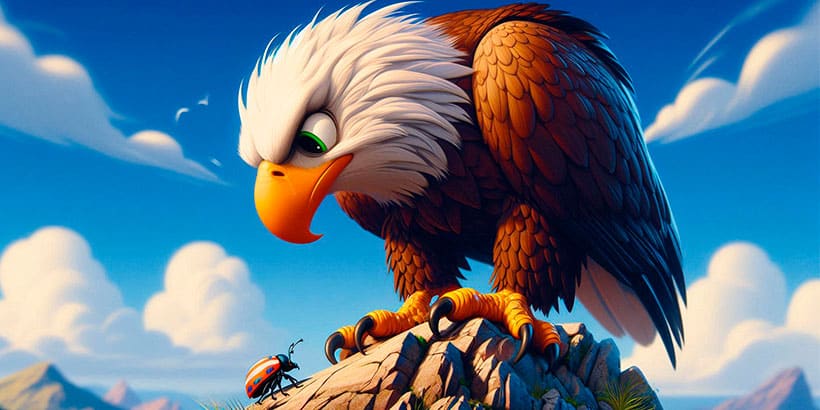 El águila y el escarabajo, fábula con reflexiones