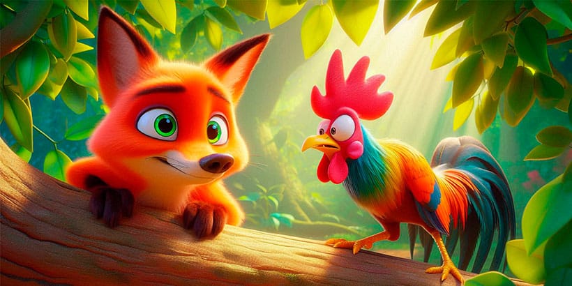 El gallo y la zorra, una fábula sobre el miedo