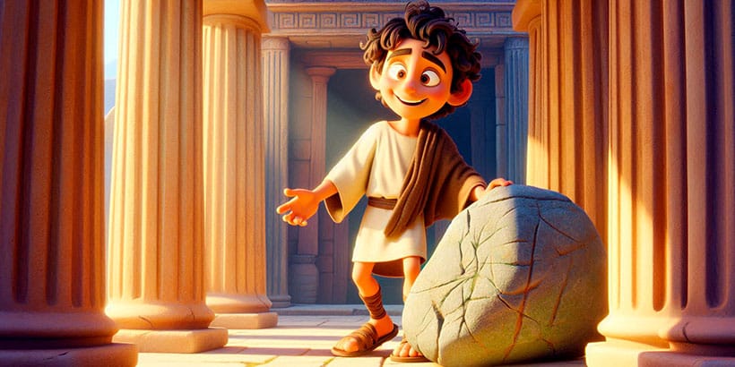 El hombre y la piedra, una fábula de Fedro