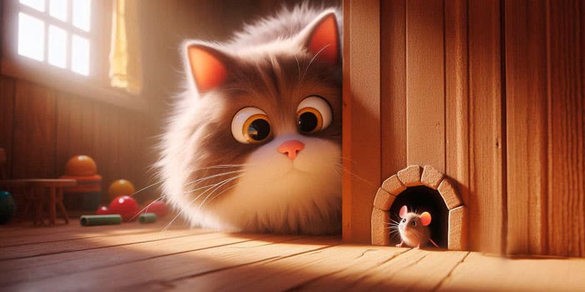 El ratón y el gato, una fábula de Tomás de Iriarte