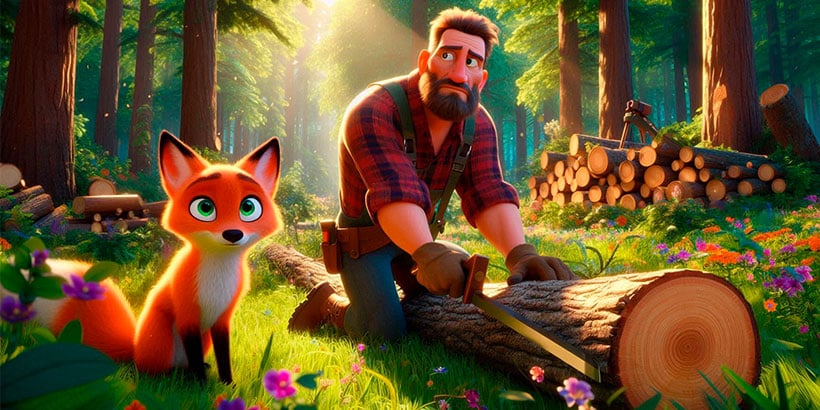 La zorra y el leñador, una fábula de Esopo sobre la honestidad