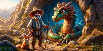El dragón, el hombre y la zorra, una fábula de Esopo