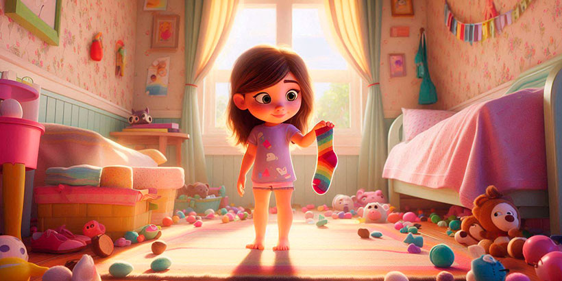 El calcetín que no se quería dormir, un cuento para niños