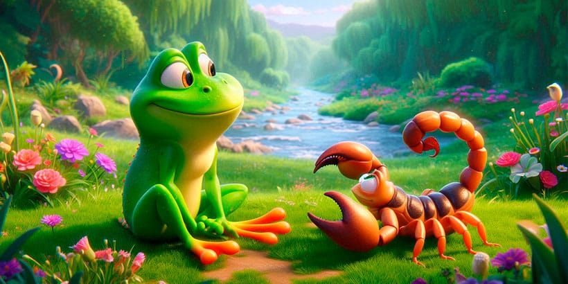 La rana y el escorpión, una fábula sobre la prudencia