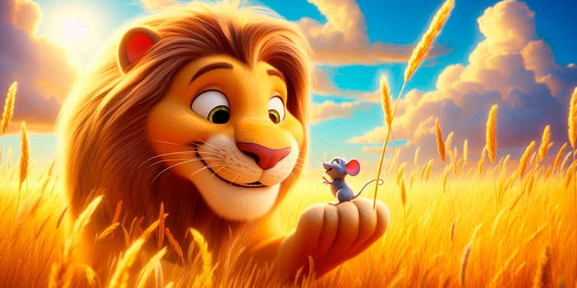 El león y el ratón, una fábula de Esopo