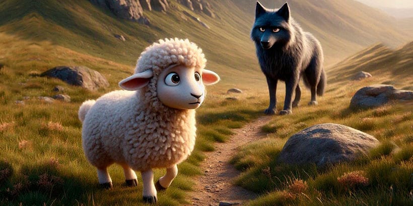 'El lobo y la oveja', una fábula de Esopo