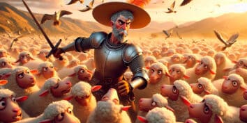 Don Quijote y la aventura de los rebaños de ovejas
