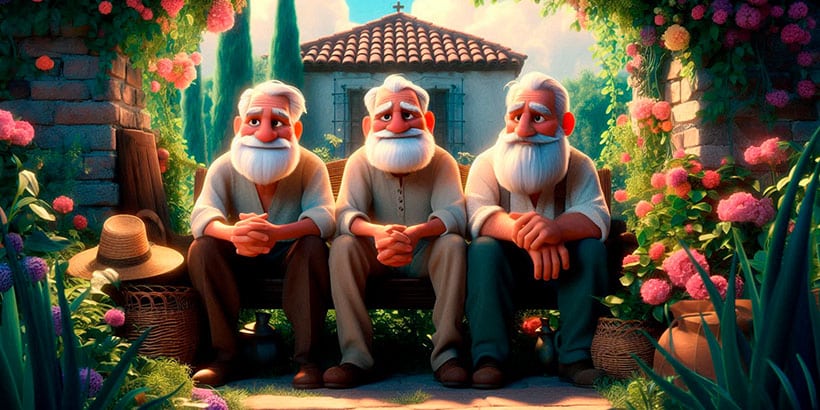 Los tres ancianos, una fábula sobre el amor