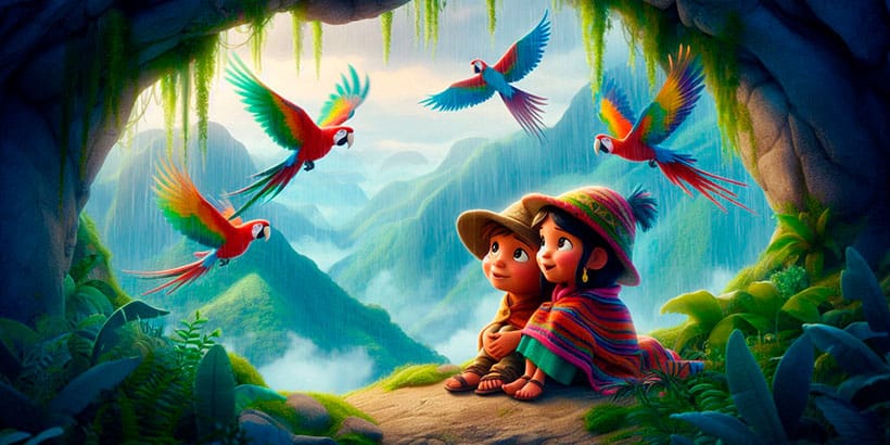 Los guacamayos disfrazados, leyenda de Ecuador